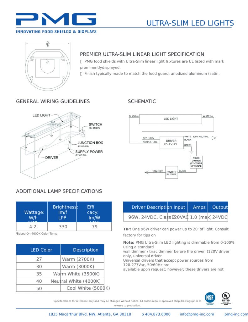 spec sheet